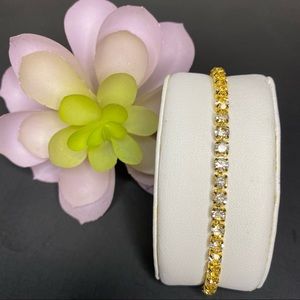 Gold Diamond Imitation Bracelet or Ankle Bracelet